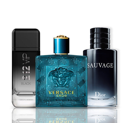 Sada 3 Parfémů | 212 VIP Black + Versace Eros + Sauvage Dior 100 ml