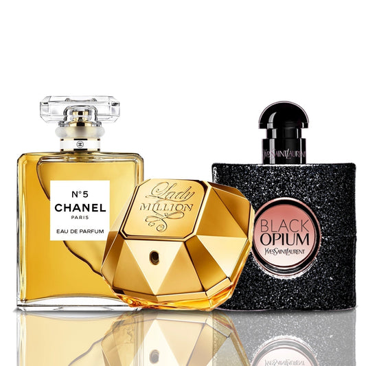 Sada 3 Parfémů | Chanel N°5 + Lady Million + Black Opium