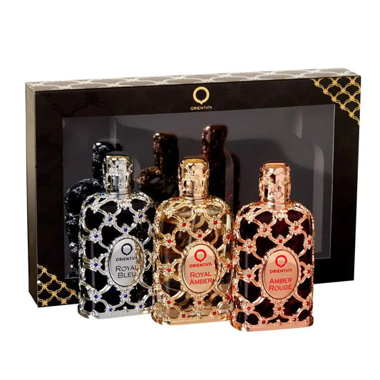 Set Orientica Luxury Collection Amber Rouge + Royal Amber + Royal Bleu (3 × 30 ml)